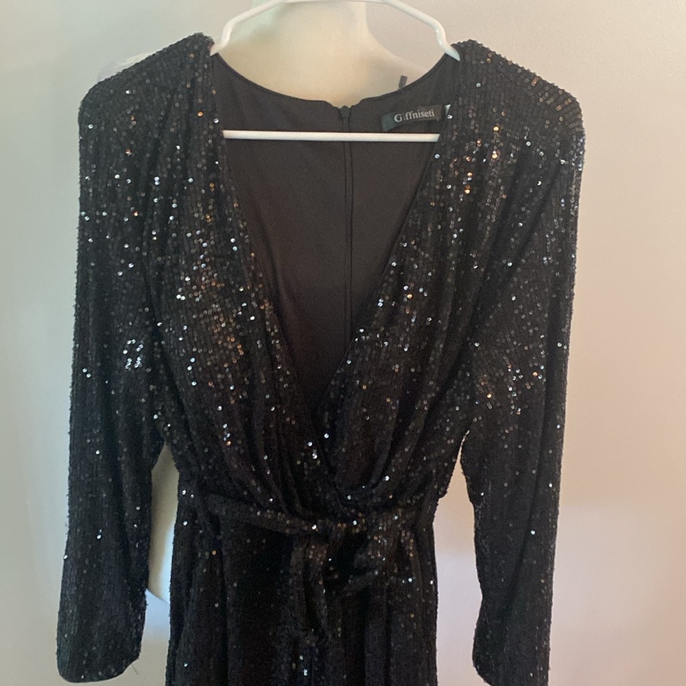 Giffniseti NWT black sequin jumpsuit - Picture 2 of 9